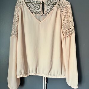 Reitmans Lace Sleeve Blouse - Cream